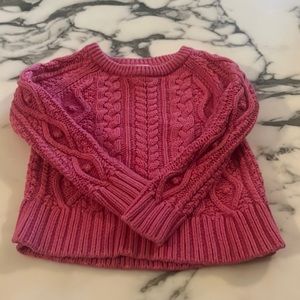 Gap Kids pink cableknit sweater, size 2.